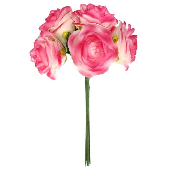 5 Heads Foam Rose Flowers Bunch (available in 8 colours)